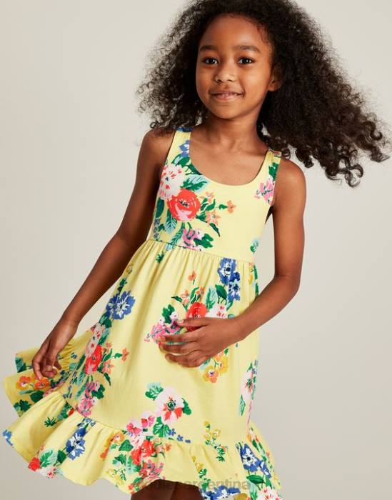 Joules vestido juno de punto a capas 2-12 años chicas amarillo pastel vestir 64BB285