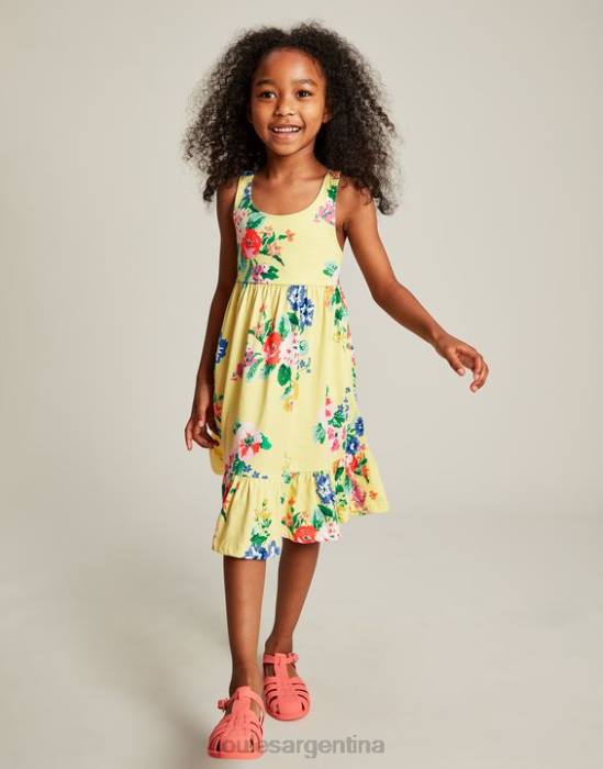 Joules vestido juno de punto a capas 2-12 años chicas amarillo pastel vestir 64BB285