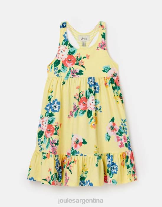 Joules vestido juno de punto a capas 2-12 años chicas amarillo pastel vestir 64BB285