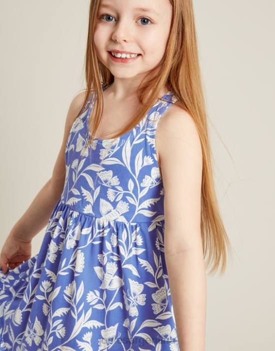 Joules vestido juno de punto a capas 2-12 años chicas mariposa azul vestir 64BB317