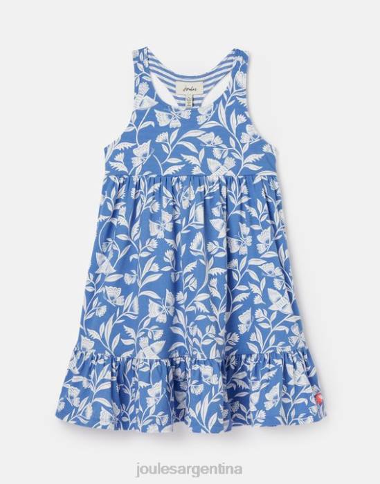 Joules vestido juno de punto a capas 2-12 años chicas mariposa azul vestir 64BB317