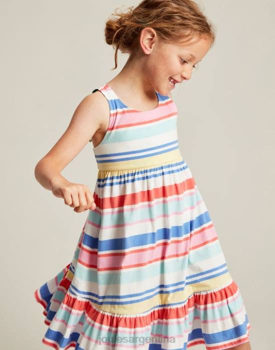 Joules vestido juno de punto a capas 2-12 años chicas raya múltiple vestir 64BB313
