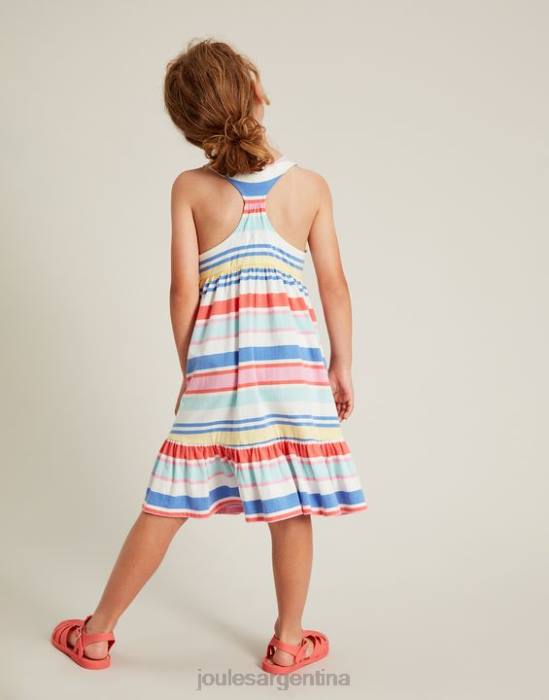 Joules vestido juno de punto a capas 2-12 años chicas raya múltiple vestir 64BB313