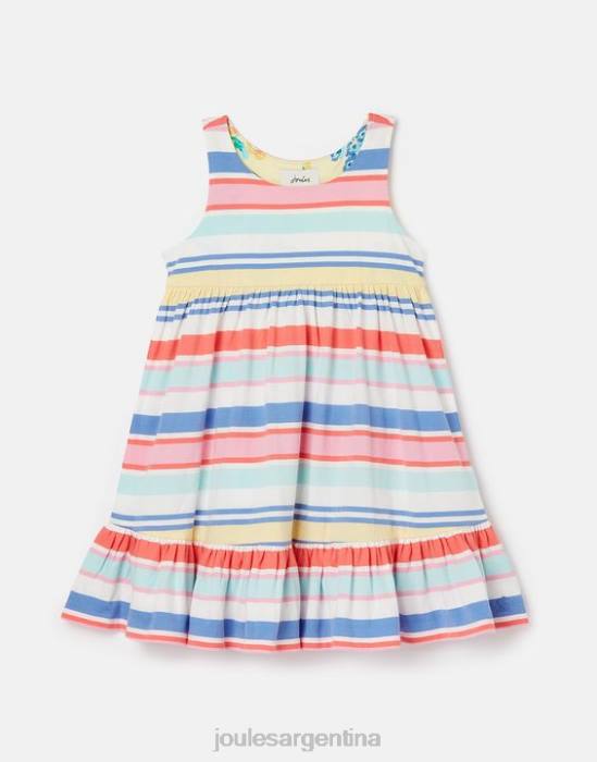 Joules vestido juno de punto a capas 2-12 años chicas raya múltiple vestir 64BB313