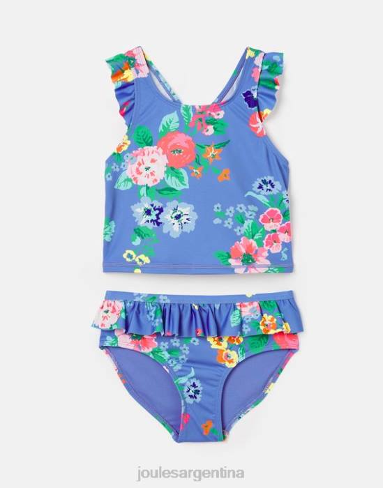Joules laurielle tankini 2-12 años chicas flores azules vestir 64BB319