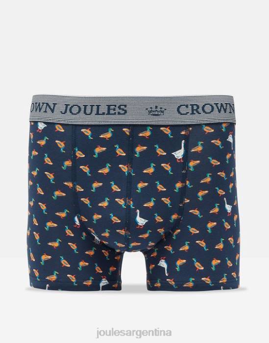 Joules Pack de 2 bóxers de algodón Crown hombres ganso pato azul marino accesorios 64BB170