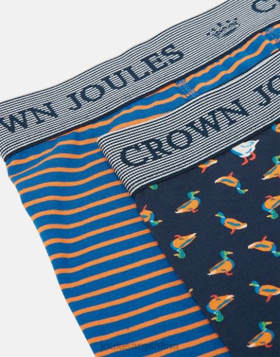 Joules Pack de 2 bóxers de algodón Crown hombres ganso pato azul marino accesorios 64BB170