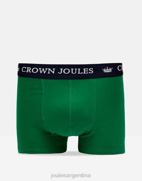 Joules Pack de 2 bóxers de algodón Crown hombres raya azul verde accesorios 64BB172