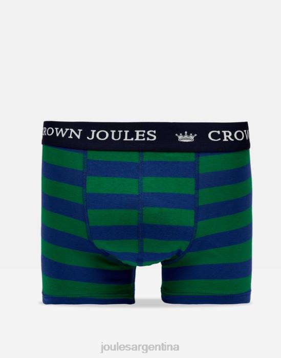 Joules Pack de 2 bóxers de algodón Crown hombres raya azul verde accesorios 64BB172