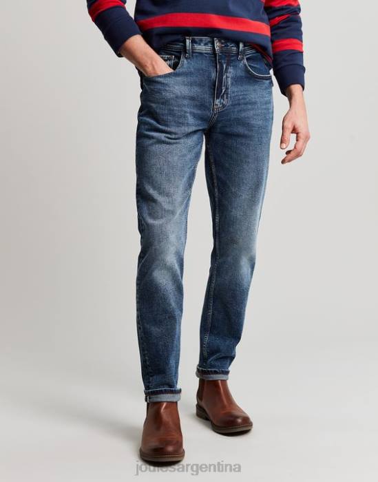 Joules Vaqueros de mezclilla con cinco bolsillos y corte slim The Oakham hombres mezclilla con lavado medio vestir 64BB230
