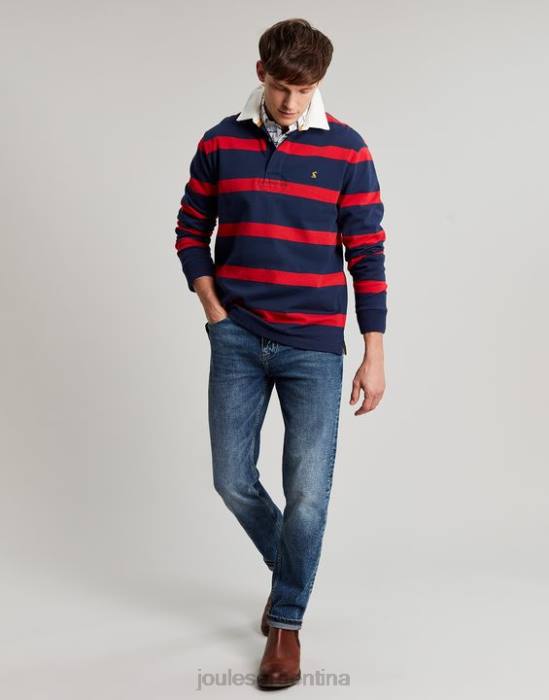 Joules Vaqueros de mezclilla con cinco bolsillos y corte slim The Oakham hombres mezclilla con lavado medio vestir 64BB230