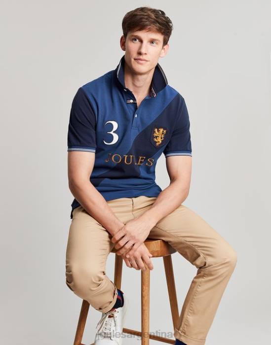Joules playera tipo polo con adornos hombres azul profundo vestir 64BB216