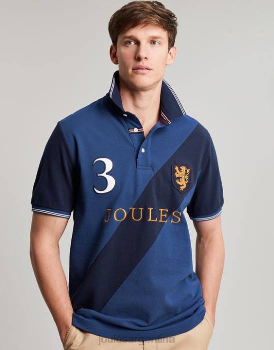 Joules playera tipo polo con adornos hombres azul profundo vestir 64BB216