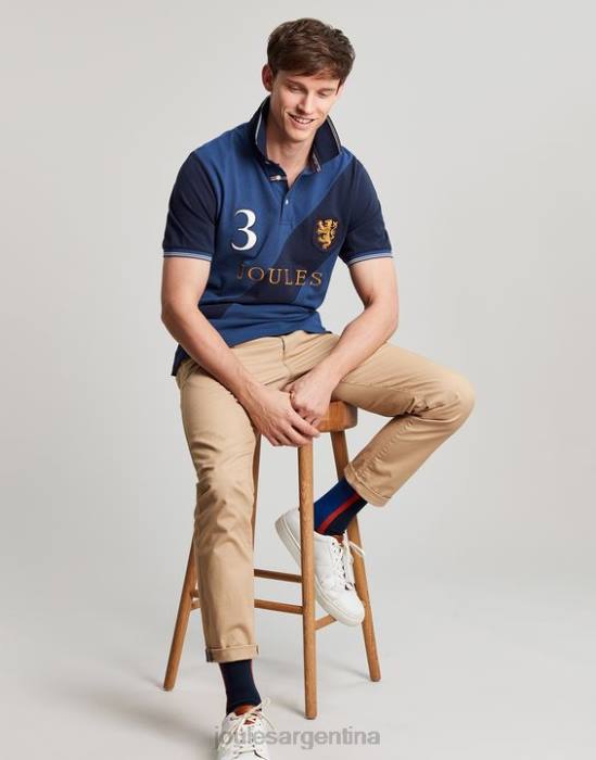 Joules playera tipo polo con adornos hombres azul profundo vestir 64BB216