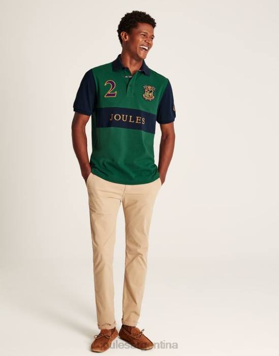 Joules playera tipo polo con adornos hombres verde vestir 64BB221