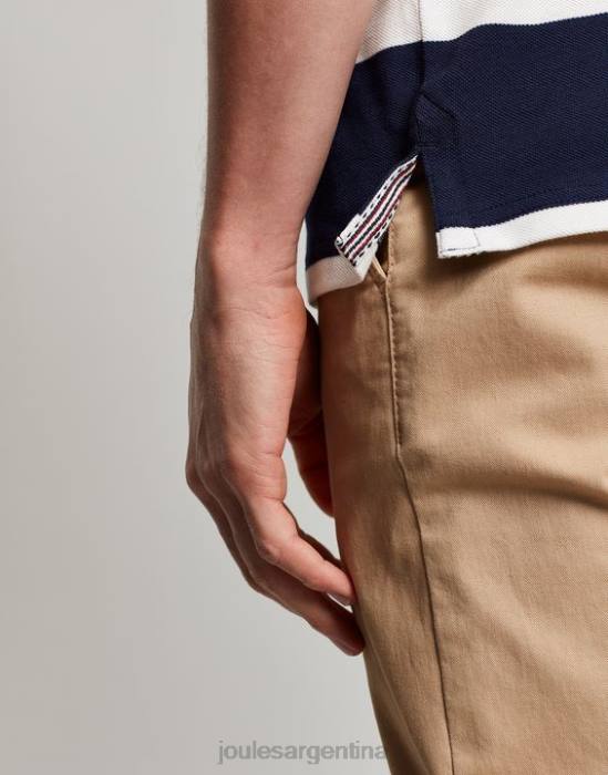Joules polo de avellana hombres raya blanca azul vestir 64BB165