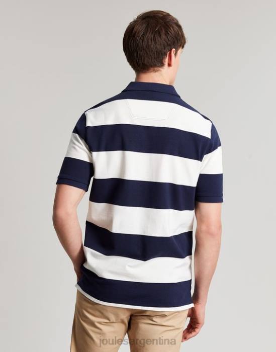 Joules polo de avellana hombres raya blanca azul vestir 64BB165
