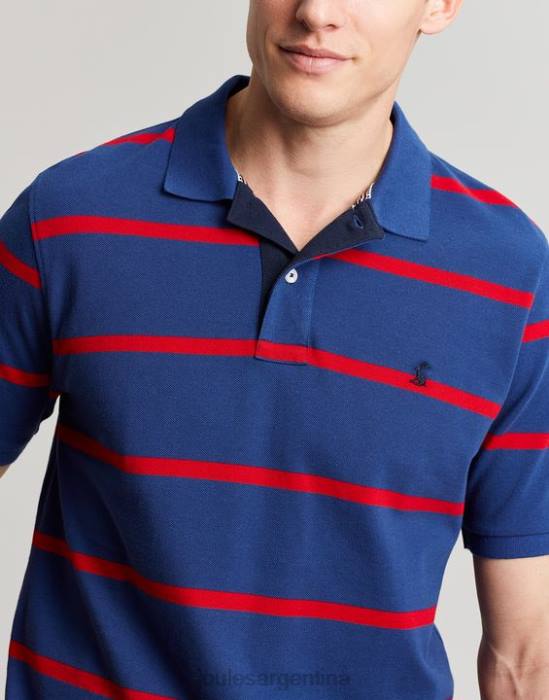 Joules polo de avellana hombres raya roja marina vestir 64BB217