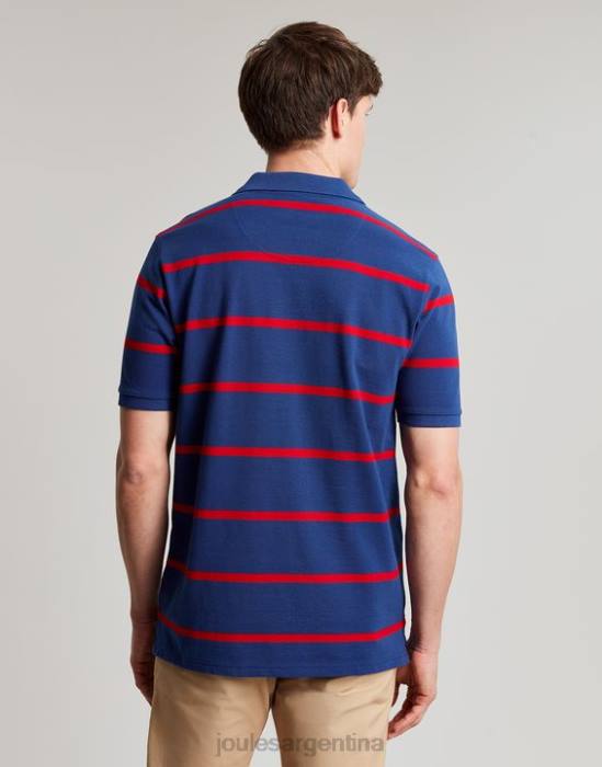 Joules polo de avellana hombres raya roja marina vestir 64BB217