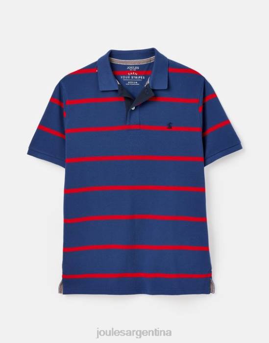 Joules polo de avellana hombres raya roja marina vestir 64BB217