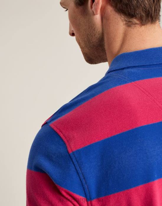 Joules polo de avellana hombres raya rosa azul medio vestir 64BB204