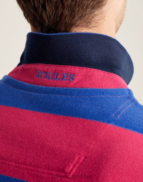 Joules polo de avellana hombres raya rosa azul medio vestir 64BB204