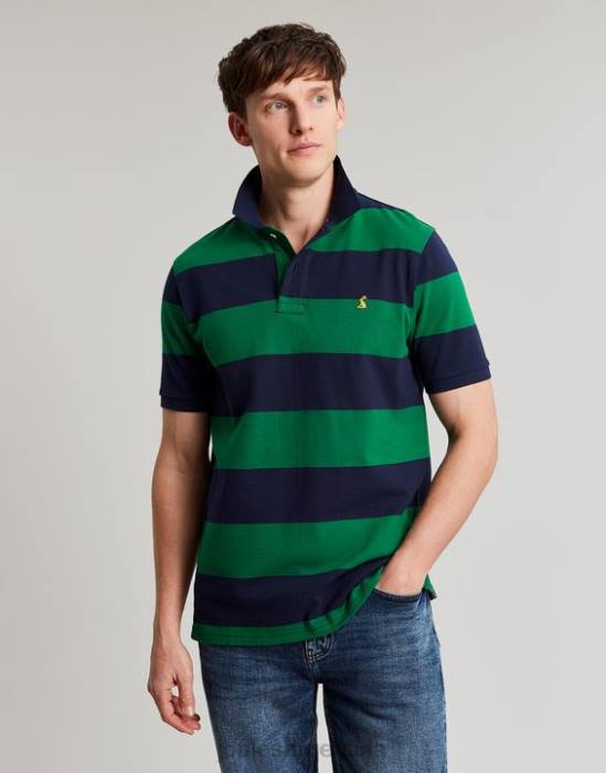 Joules polo de avellana hombres raya verde marino vestir 64BB218