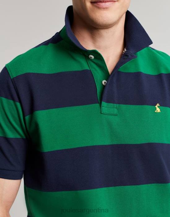 Joules polo de avellana hombres raya verde marino vestir 64BB218