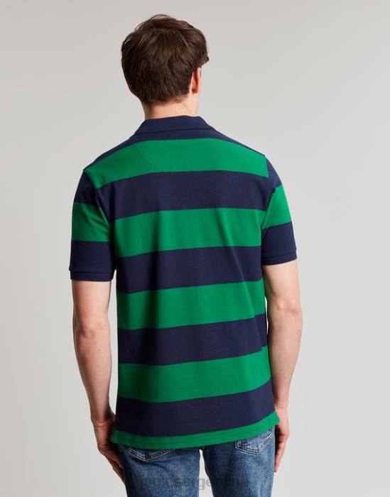 Joules polo de avellana hombres raya verde marino vestir 64BB218