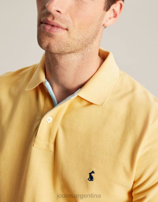 Joules polo de madera hombres de color amarillo pálido vestir 64BB187