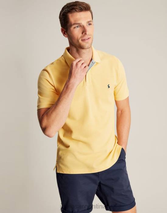 Joules polo de madera hombres de color amarillo pálido vestir 64BB187