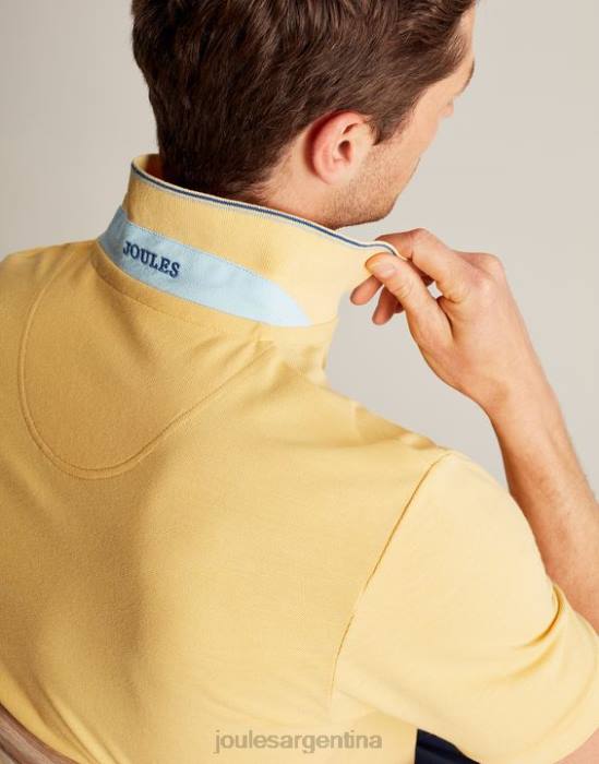 Joules polo de madera hombres de color amarillo pálido vestir 64BB187
