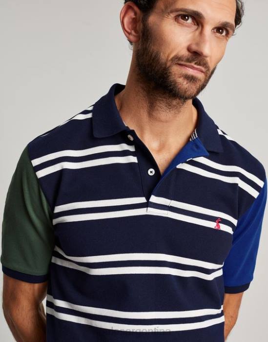 Joules polo de madera hombres raya blanca azul marino vestir 64BB186