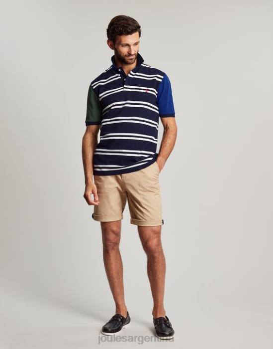 Joules polo de madera hombres raya blanca azul marino vestir 64BB186