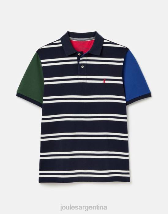 Joules polo de madera hombres raya blanca azul marino vestir 64BB186