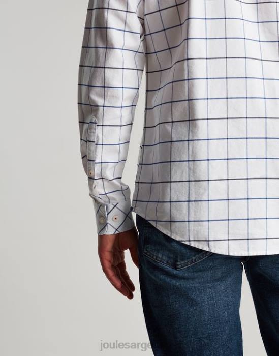 Joules Camisa Welford de manga larga y corte clásico a cuadros hombres cheque blanco vestir 64BB241