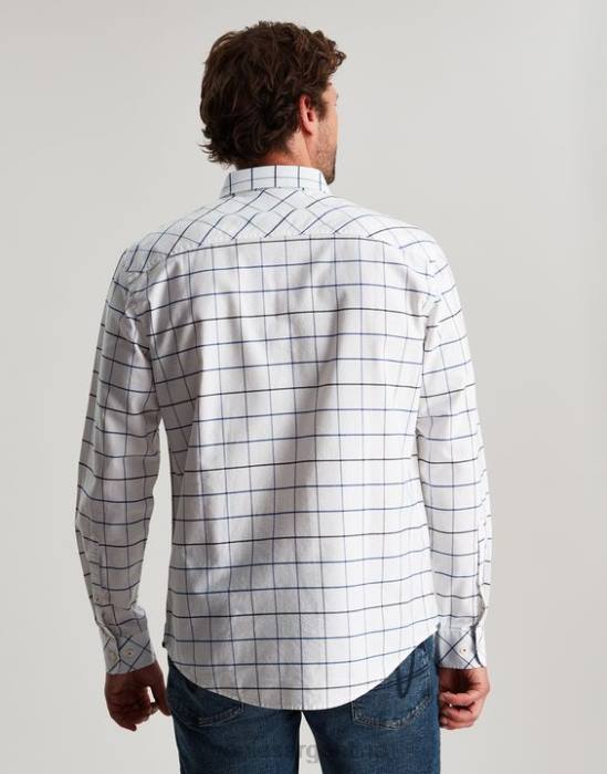 Joules Camisa Welford de manga larga y corte clásico a cuadros hombres cheque blanco vestir 64BB241