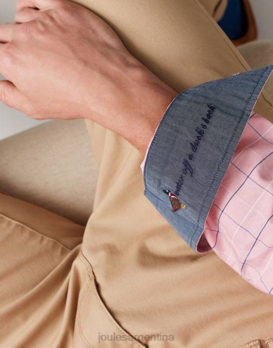 Joules Camisa Welford de manga larga y corte clásico a cuadros hombres cheque rosa vestir 64BB247