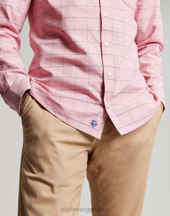 Joules Camisa Welford de manga larga y corte clásico a cuadros hombres cheque rosa vestir 64BB247