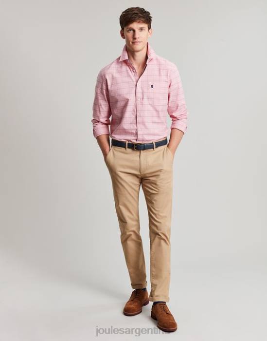 Joules Camisa Welford de manga larga y corte clásico a cuadros hombres cheque rosa vestir 64BB247