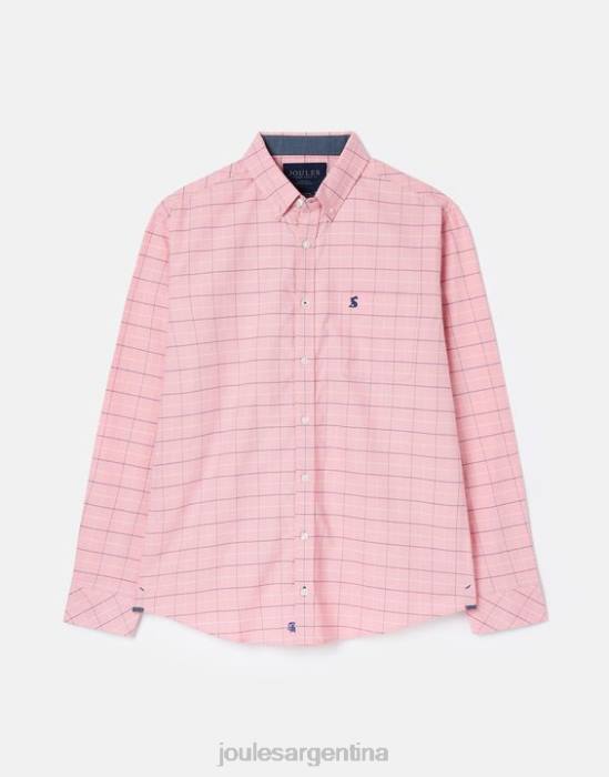 Joules Camisa Welford de manga larga y corte clásico a cuadros hombres cheque rosa vestir 64BB247