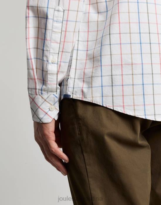 Joules Camisa de popelina melocotón de corte clásico de Abbott hombres verificación múltiple vestir 64BB244