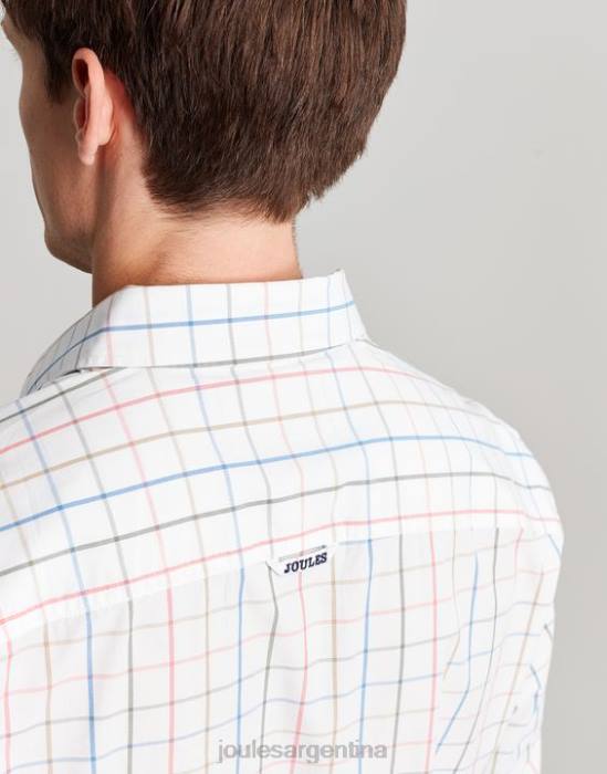 Joules Camisa de popelina melocotón de corte clásico de Abbott hombres verificación múltiple vestir 64BB244