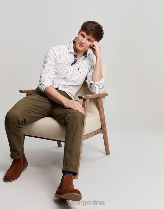 Joules Camisa de popelina melocotón de corte clásico de Abbott hombres verificación múltiple vestir 64BB244