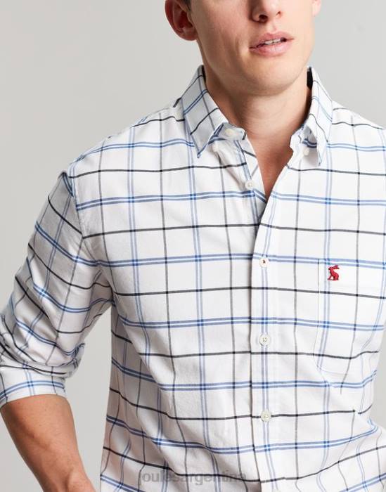 Joules camisa Welford de corte clásico a cuadros hombres cheque azul marino vestir 64BB239