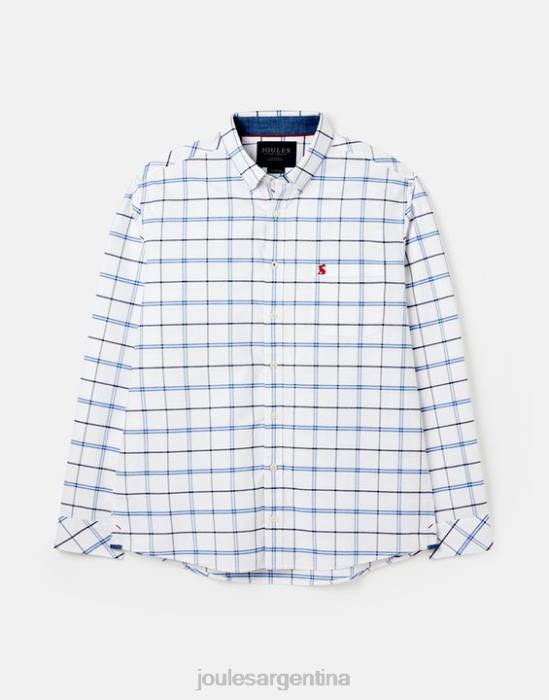 Joules camisa Welford de corte clásico a cuadros hombres cheque azul marino vestir 64BB239