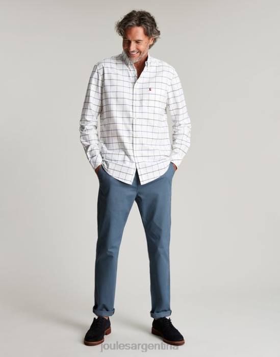 Joules camisa Welford de corte clásico a cuadros hombres cheque blanco vestir 64BB174