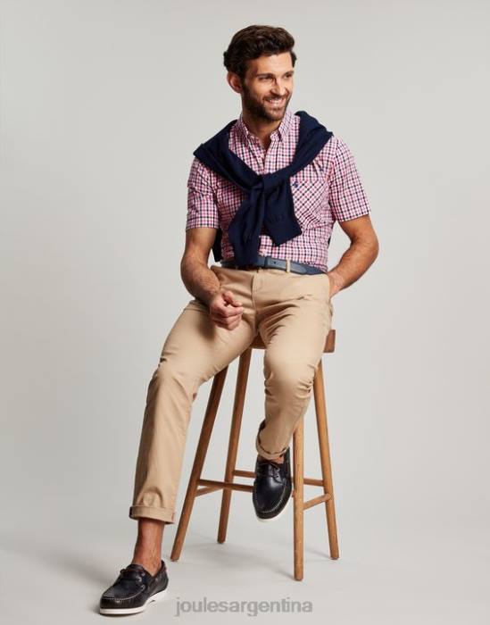 Joules camisa a cuadros de corte clásico wilson hombres cuadros vichy rosa marino vestir 64BB220