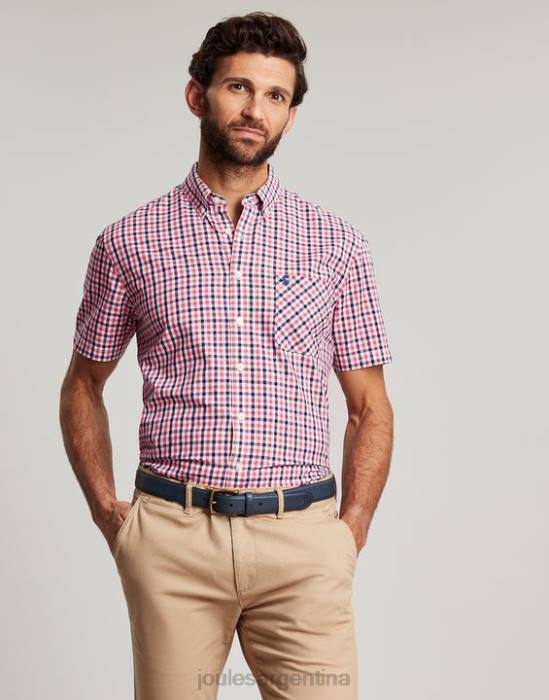 Joules camisa a cuadros de corte clásico wilson hombres cuadros vichy rosa marino vestir 64BB220