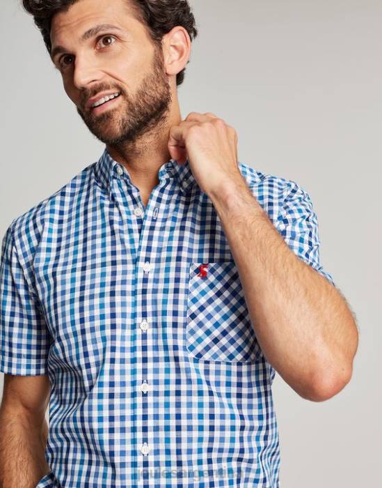 Joules camisa a cuadros de corte clásico wilson hombres guinga azul vestir 64BB242